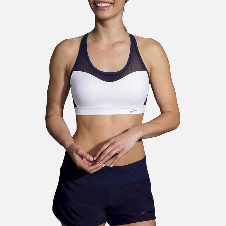 Brooks FASTFORWARD CROSSBACK Running Bra Womens Outlet - White (DAX680574)